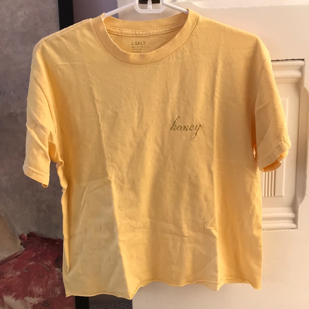 Brandy honey embroidered cropped tee